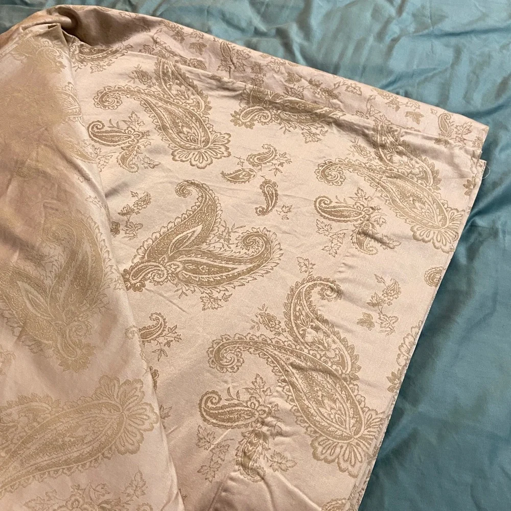 RARE Williams Sonoma paisley reversible king duvet & 2 pillow king shams Italian